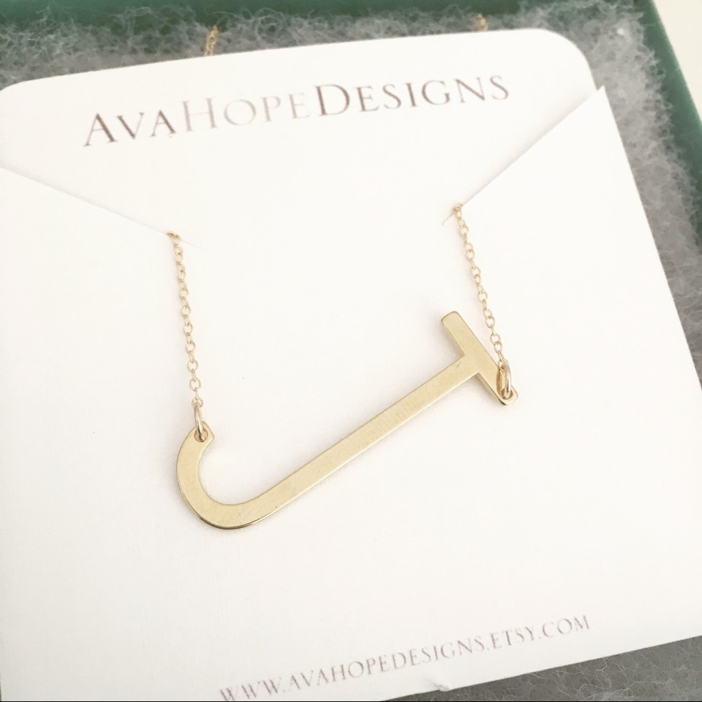 Sideways Initial Necklace